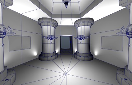 Gate Room block-in model perspective shot